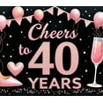 thumbnail image 3 of Elegant Design Cheers to 40th Birthday Anniversary Glitter Banner for Milestone Celebration Adult Party Decoration, 3 of 7