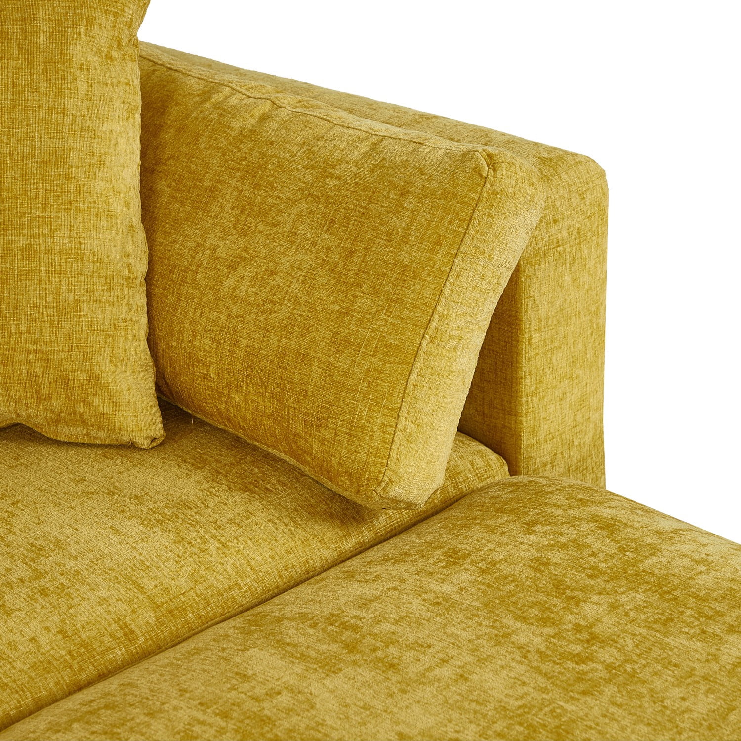 Gewnee L Shape Loveseat with Ottoman, Free Combination Modular Convertible Sectional Storage Sofa for Living Room