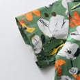 thumbnail image 6 of Baby Boy Girl Summer Outfits Floral Print Peter Pan Collar Girl Dress Kids Short Sleeve Floral Dress Matching Boy Plaid Suspender Outfit Sets, 6 of 8
