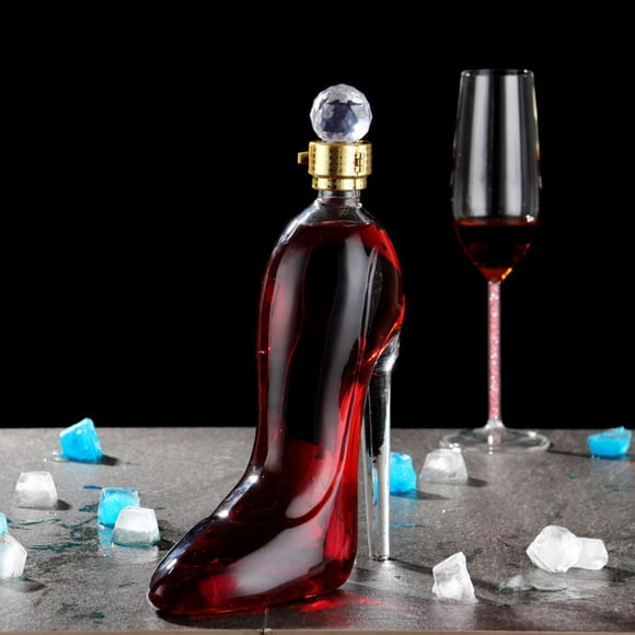 Decantador de con Forma de Tacones Altos de 375 Ml, Cristal Merlot , Dispensador de de Botella de Coñac BLESIY decantador de whisky