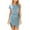 Blue, variant on IROINNID V-Neck Shift Dress For Women Solid Gorgeous Hip Wrap Button Irregular Dress Comfort Waist Dress