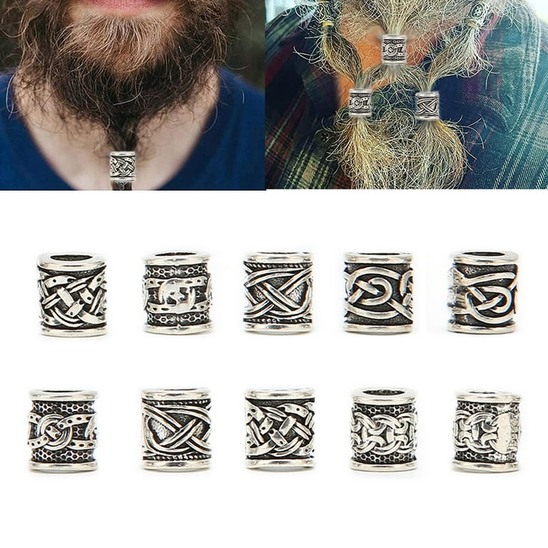 ANGGREK Viking Dreadlock Beads 10PCS Viking Beard Beads Alloy