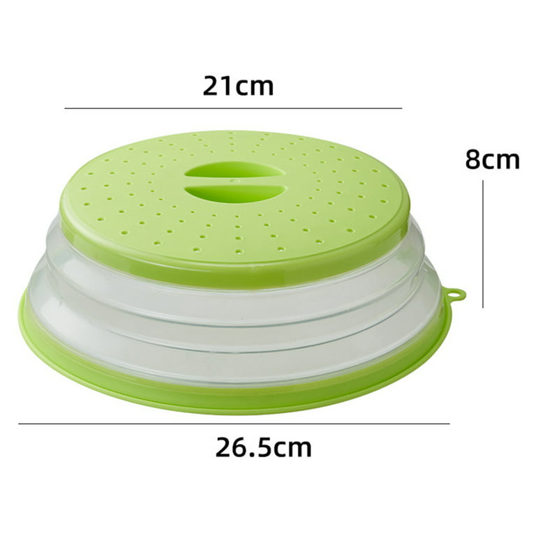 Silicone Microwave CoverCollapsible Microwave Splatter Cover with Hook for Food Keeps Microwave Oven CleanBPA-Free & Non-Toxic, Size: One size, Green