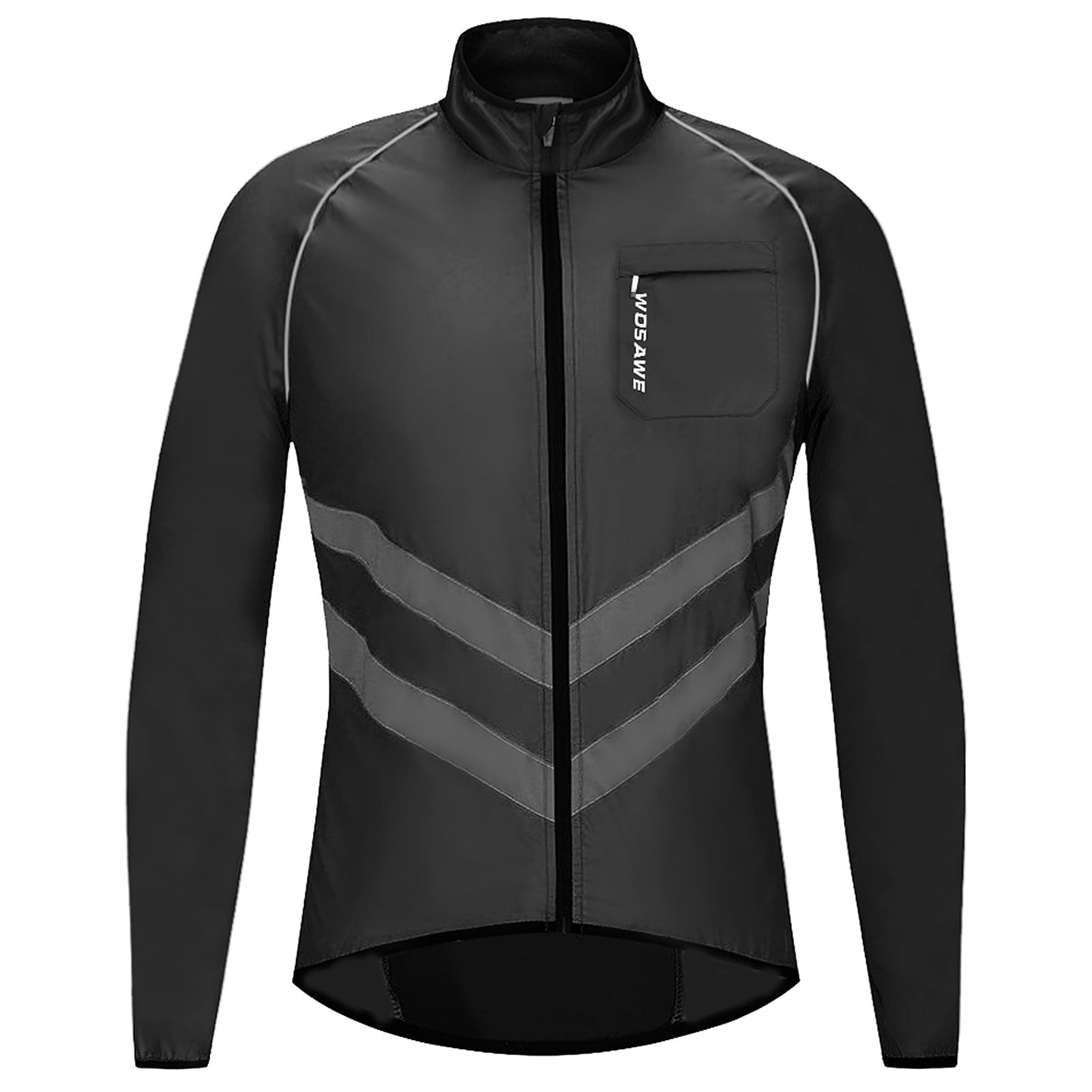 Cycling Jacket Jersey Riding Windproof Bicycle Jersey Long Sleeve Black 