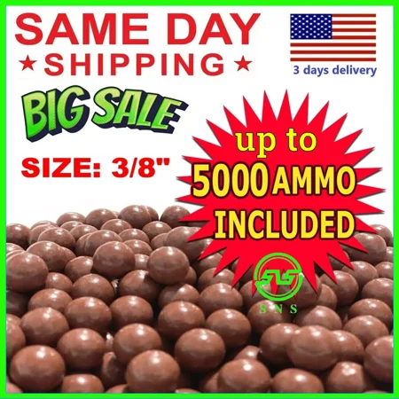 BreeRainz Eco-Friendly 3000 Count Biodegradable Slingshot Ammo Balls - 3/8 Hard Clay Target Practice Set for Outdoor Recreation & Shooting Sports - Made in USA