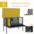 thumbnail image 4 of PawHut Rabbit Hutch Elevated with Tray, Openable Roof, Indoor/Outdoor, Gray, 4 of 9