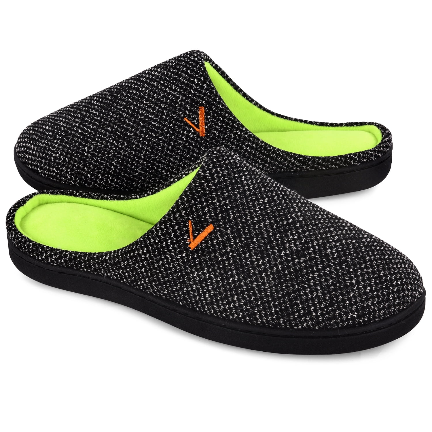 VONMAY Men's Cozy Slippers Two-Tone Indoor Outdoor House Shoes ...
