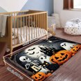 thumbnail image 3 of Halloween Skeleton Pumpkin Ghost Bat Soft Small Velvet Area Rugs Non Slip Indoor Floor Carpet for Living Room Bedroom Decor, 3 of 5