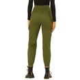 thumbnail image 3 of INSPIRE CHIC Women's Casual Elastic Waist Solid Color Ankle Length Utility Cargo Pants with Pocket XL Green, 3 of 6