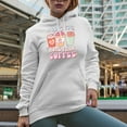 thumbnail image 2 of I Love You More Than Coffee, Retro Valentine's Day Art Merch Gift, White Hooded Sweatshirt or Hoodie, Small, 2 of 5