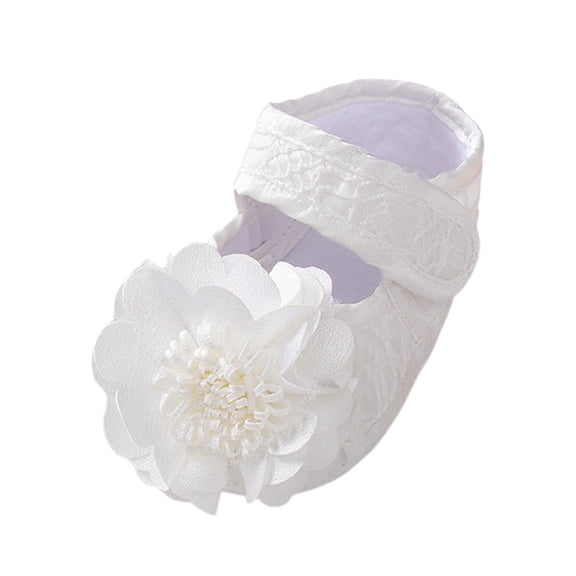 Sock Shoes Toddler Size 0-3 Months New Pattern Cute Floral Decoration Hook Loop Lightweight Flats Comfort Lightweight Elastic First Birthday White Boots