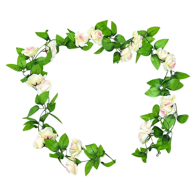 Fiudx Guirnalda de Rosas Artificiales, Decoración Romántica de Ratán, Diseño Floral Vibrante, para Colgar En La Pared, Decoración de Bodas, Decoración de Oficina o Hogar, Ligera, 90 G, Uso Versátil.