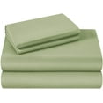 thumbnail image 3 of 1200 Thread Count 100% Egyptian Cotton 4-Piece Bed Sheet Set (1 Flat, 1 Fitted Sheet, 2 Pillow Covers) 24 Inches Deep Pocket Size California-King Color Sage Solid, 3 of 5