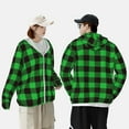 thumbnail image 6 of Gaeub Buffalo Plaid Green Black Men's and Women's UPF 50+ Long-Sleeved Sun Protection Clothing, Fishing Shirt Long Sleeve Zip - XX-Large, 6 of 9