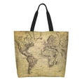 thumbnail image 1 of Fotbe Vintage World Map Bolsa Tote Estética de Lona con Estampado para Mujer - Bolsa Reutilizable de Hombro Casual para Vacaciones, Compras, Trabajo y Gimnasio, 1 of 8