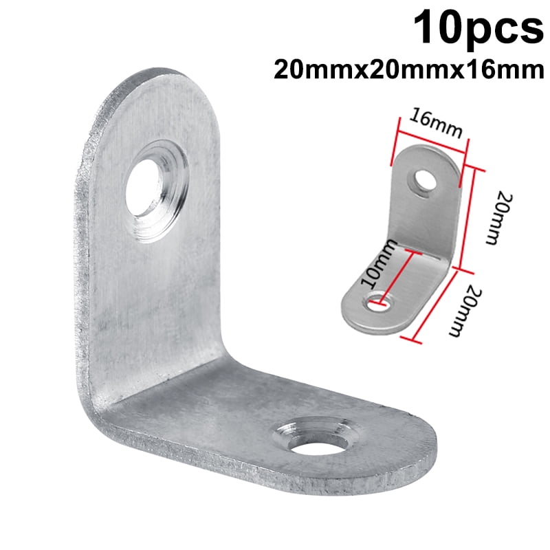 Stainless Steel L Shape Right Angle Bracket Corner Brace Joint Shelf Support