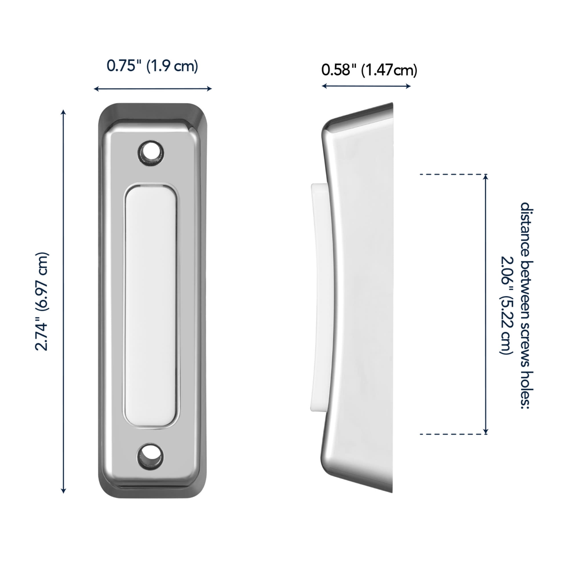 Globe Electric 91009259 Heath Zenith Plastic Wired Push Doorbell Button - Nickel