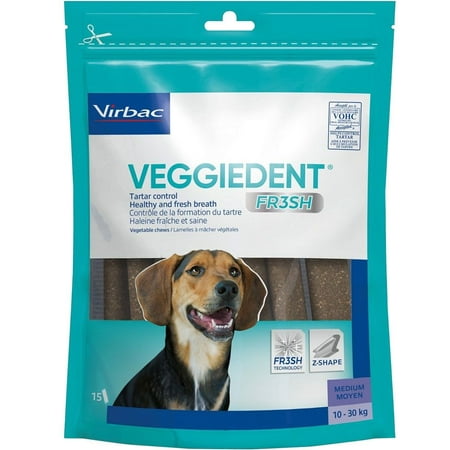 C.E.T. VeggieDent FR3SH Tartar Control Chews for Medium Dogs (30 (Best Tartar Control For Dogs)