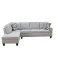 thumbnail image 7 of L Shaped Sectional Couch, Modern Nailhead Lounge Sofa, Modular Sectional Sofa with Reversible Cup Holder,4-Seat Linen Sectional Sofa Sets, Modern Living Room Furniture Sets,Grey White, 7 of 7