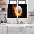 thumbnail image 2 of Golf Ball Kitchen Curtains Short 45 Inch Length, Sport Modern Glowing Burning Classic Art Grommet Top Bedroom Living Room Curtains, Light Filtering Cafe Curtain Drapes 2 Panels Set 84''x45'', 2 of 9