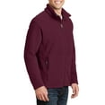 thumbnail image 4 of Mens Open Cuffs Midweight Value Polyester Fleece Jacket Maroon Small, 4 of 5
