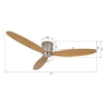 thumbnail image 4 of Lucci Air Radar 52" Flush Mount DC Ceiling Fan with Remote, Brushed Chrome with Teak Blades, 4 of 12