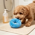 thumbnail image 5 of SouMaox Plush Donut Squeaky Dog Chew Toy, Soft Interactive Pet Toy for Boredom Relief, Durable Plaything for Aggressive Chewers, 3.93" Blue, 5 of 6