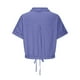 thumbnail image 5 of Vestidos Casuales Para Mujer, Blusas De Mujer De Moda Blusa corta de lino con solapa y botones sueltos para mujer, ropa de trabajo de verano, 5 of 6