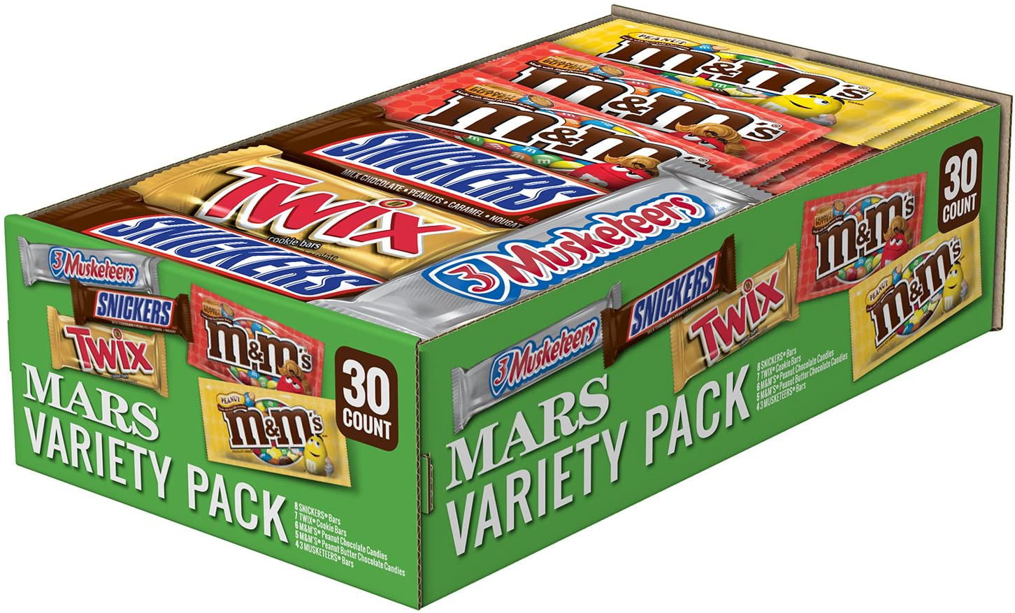 Mars Chocolate SNICKERS, M&amp;MS, 3 MUSKETEERS &amp; TWIX Full Size Chocolate ...