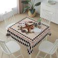 thumbnail image 6 of Farmhouse Table Cloth Waterproof Tablecloths, Country Star Berry Plaid Lodge Grey Brown Tablecloth Dining Table Cover for Kitchen Party Tabletop Outdoor, Square Tablecloth 60x60 Inch, 6 of 9