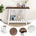 thumbnail image 4 of Pellebant Entryway Table Wood Console Table with Shelves Farmhouse Sofa Table,Brown Wash, 4 of 8
