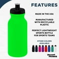 thumbnail image 2 of Water Bottle with Push Cap 20 oz. Set of 6, Bulk Pack - Reusable, Leak Proof, Perfect for Gym, Hiking, Camping, Outdoor Sports - Neon Green, 2 of 5