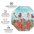 thumbnail image 4 of Kll Octagon Drink Coasters Set Of 4,Pu Leather Absorbent Coasters Set Decorative Coffee Cup Coasters Housewarming Gift For Home Decor-Winter Birds On The Fence, 4 of 9