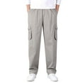 thumbnail image 1 of Cathalem Men's Cargo Pants Stretch Elastic Waist Work Pants,GY2 XXXXL, 1 of 5