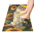 thumbnail image 5 of Bath Mat Soft Plush Non-Slip Absorbent Bathroom Rugs 39"x20" Cat Sleeping in Sunflowers, 5 of 8