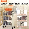 thumbnail image 2 of KFFKFF Book Cart Library Cart 330 lbs Capacity with V-Shaped Shelves in Cream, 2 of 9
