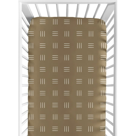 UPC: 0846480096689 | Boho Mudcloth Hatch Cocoa Brown and White Fitted Crib Sheet Boy or Girl by Sweet Jojo Designs