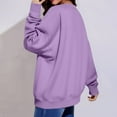 thumbnail image 4 of Resicozy Womens Sweatshirts Oversized Crewneck Plain Pullover Hoodies Trendy Cute Long Sleeve Drop Shoulder Sweater Tops Light Purple XL, 4 of 5