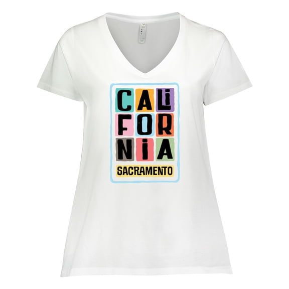 Inktastic Sacramento California Gifts Women's Plus Size V-Neck T-Shirt