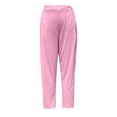 thumbnail image 6 of FRSASU Women's Two Piece Sets Solid Color Casual Loose Crewneck Long Sleeve Tops Wide Leg Pants Pink, 6 of 7
