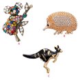 thumbnail image 2 of pitrice Rhinestones Animal Shaped Brooch Suits Clothes Collar Scarf Badge Pin Shining Chest Pin Jewelry Type 2, 2 of 9