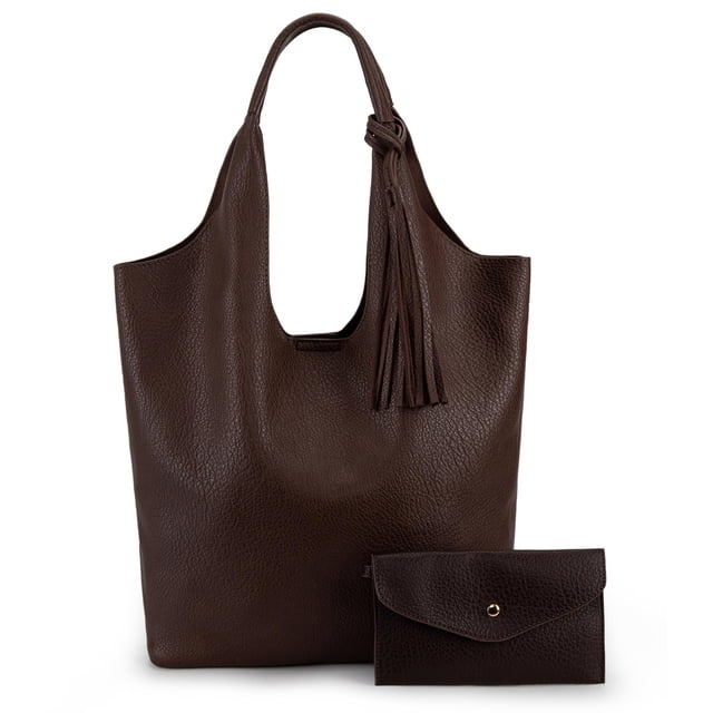 Bolso de mano Montana West Hobo de piel vegana con monedero, juego de 2 piezas
