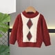 thumbnail image 4 of Blusas y camisas de cuello redondo y manga larga para niños, unisex, de invierno, con diseño de rompecabezas a juego, estilo jersey, jersey de punto de manga larga, top de poliéster para niños, 4 of 8