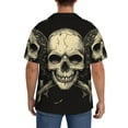 thumbnail image 3 of Fotbe Gothic Winged Skull Camisa Estampada de Manga Corta para Hombre, Casual de Verano, Estilo Playero, Sin Arrugas-Large, 3 of 5