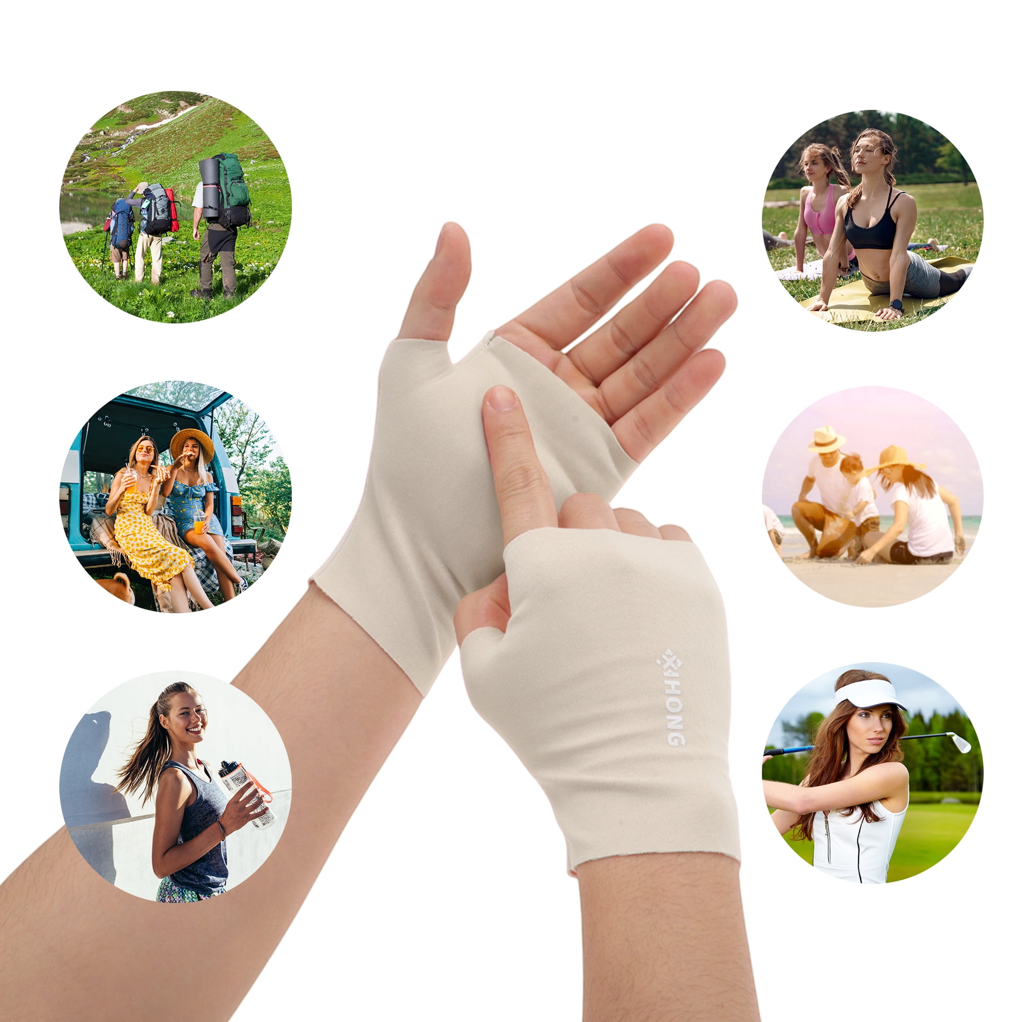 Unique Bargains Elegant Ice-sensing Manicure Gloves 1 Pair Light Gray