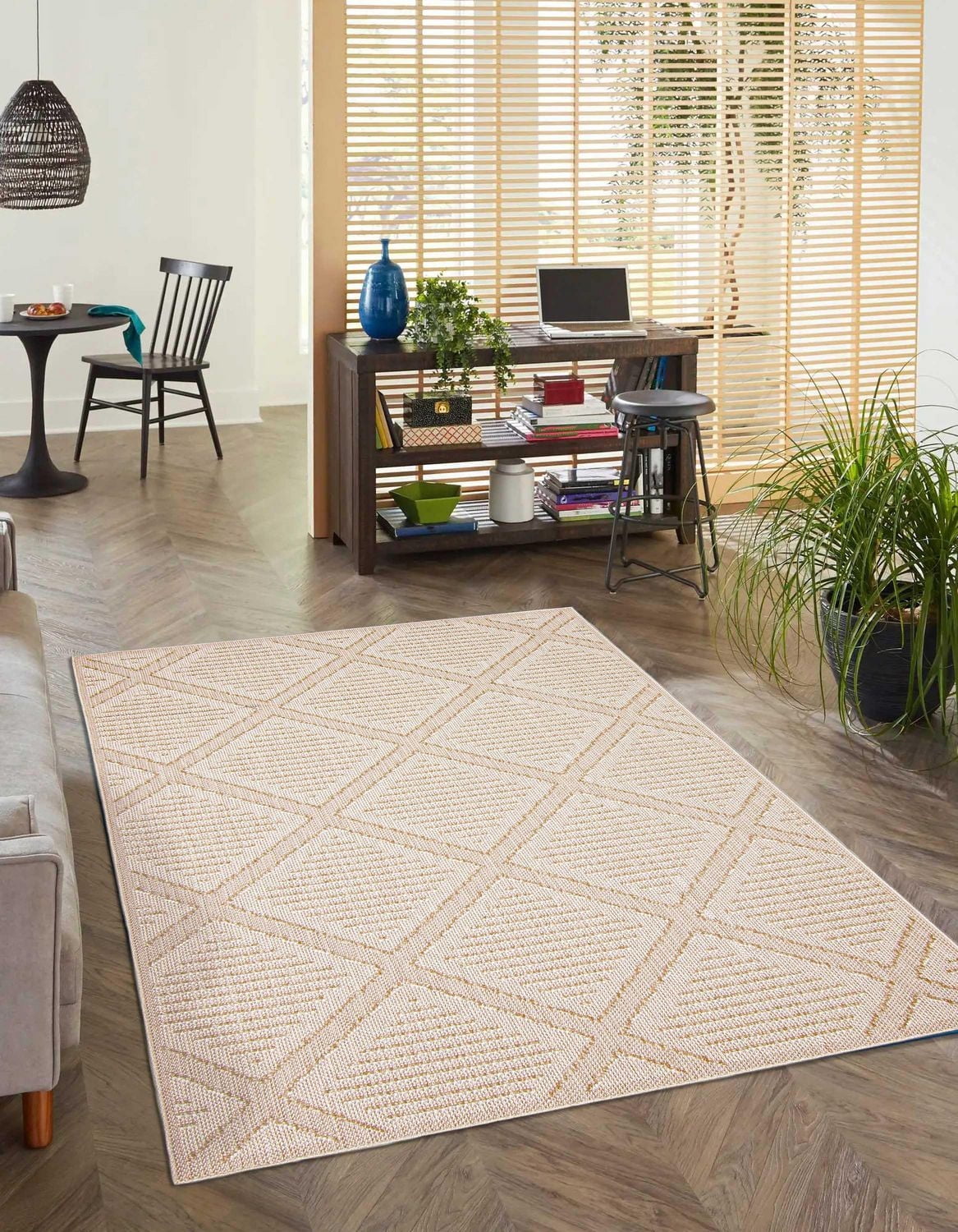 ECARPET Jute Style Area Rug for Bedroom, Living Room, Dining Room Tosca Collection