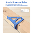 thumbnail image 2 of Règle de Mesure Multi-Angle, 45/90 Degrés en Alliage d'Aluminium pour Menuiserie, Triangle Tracteur-Rouge, 2 of 7