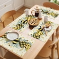 thumbnail image 5 of Bees Loves Placemats Set&nbsp;of 1 Vintage Country Yellow Bee Plaid Dot Love Floral Yellow Heat Insulation Washable Place Mats, Non-Slip Table Mats for Dining Table Party Kitchen Decor,13x19 Inch, 5 of 9