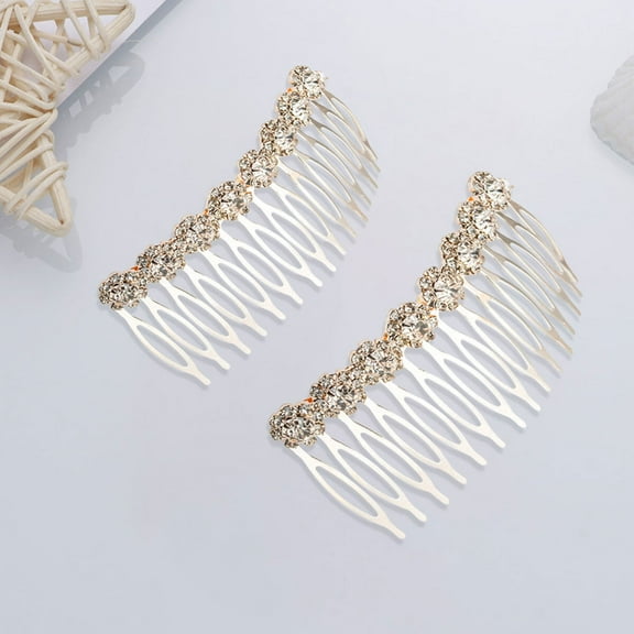 IBASETOY 2pcs Decorative Hair Combs for Women with Rhinestone Flower Hair Jewelry for Dances Dinners