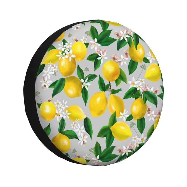 Fotbe Lemon1 Funda de Llanta de Repuesto con Estampado, Engrosada, Ajuste Universal para Jeep, Remolque, RV, SUV, Camión-16 inch